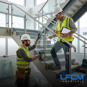 Asesoría en barandas para escalera en acero /vidrios